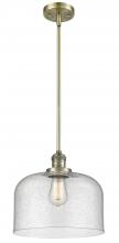 Innovations Lighting 201S-AB-G74-L - Bell - 1 Light - 12 inch - Antique Brass - Stem Hung - Mini Pendant