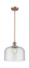 Innovations Lighting 201S-AC-G74-L - Bell - 1 Light - 12 inch - Antique Copper - Stem Hung - Mini Pendant