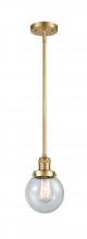 Innovations Lighting 201S-SG-G204-6-LED - Beacon - 1 Light - 6 inch - Satin Gold - Stem Hung - Mini Pendant