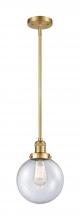 Innovations Lighting 201S-SG-G204-8-LED - Beacon - 1 Light - 8 inch - Satin Gold - Stem Hung - Mini Pendant