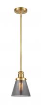 Innovations Lighting 201S-SG-G63-LED - Cone - 1 Light - 6 inch - Satin Gold - Stem Hung - Mini Pendant