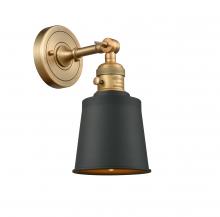 Innovations Lighting 203SW-BB-M9-BK-LED - Addison - 1 Light - 5 inch - Brushed Brass - Sconce