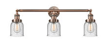 Innovations Lighting 205-AC-G54 - Bell - 3 Light - 30 inch - Antique Copper - Bath Vanity Light
