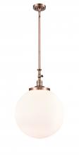 Innovations Lighting 206-AC-G201-16 - Beacon - 1 Light - 16 inch - Antique Copper - Stem Hung - Adjustable Mini Pendant