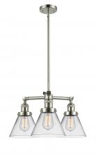Innovations Lighting 207-PN-G42-LED - Cone - 3 Light - 22 inch - Polished Nickel - Stem Hung - Chandelier