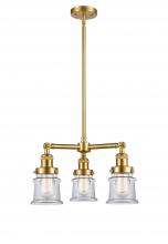 Innovations Lighting 207-SG-G182S-LED - Canton - 3 Light - 18 inch - Satin Gold - Stem Hung - Chandelier