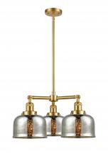 Innovations Lighting 207-SG-G78-LED - Bell - 3 Light - 22 inch - Satin Gold - Stem Hung - Chandelier