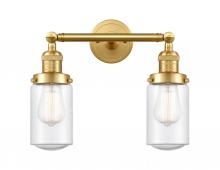 Innovations Lighting 208-SG-G314-LED - Dover - 2 Light - 14 inch - Satin Gold - Bath Vanity Light