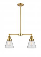 Innovations Lighting 209-SG-G64-LED - Cone - 2 Light - 21 inch - Satin Gold - Stem Hung - Island Light