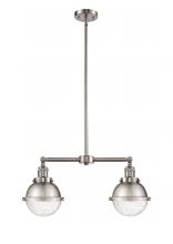 Innovations Lighting 209-SN-HFS-64-SN-LED - Hampden - 2 Light - 18 inch - Brushed Satin Nickel - Stem Hung - Island Light