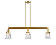 Innovations Lighting 213-SG-G184S-LED - Canton - 3 Light - 39 inch - Satin Gold - Stem Hung - Island Light