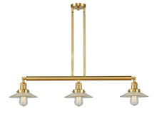 Innovations Lighting 213-SG-G2-LED - Halophane - 3 Light - 41 inch - Satin Gold - Stem Hung - Island Light