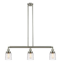 Innovations Lighting 213-SN-G513-LED - Bell - 3 Light - 38 inch - Brushed Satin Nickel - Stem Hung - Island Light