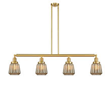 Innovations Lighting 214-SG-G146-LED - Chatham - 4 Light - 51 inch - Satin Gold - Stem Hung - Island Light