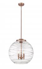 Innovations Lighting 221-3S-AC-G1213-18 - Athens Deco Swirl - 3 Light - 18 inch - Antique Copper - Cord hung - Pendant