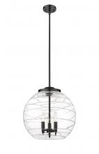 Innovations Lighting 221-3S-BK-G1213-16 - Athens Deco Swirl - 3 Light - 16 inch - Matte Black - Cord hung - Pendant