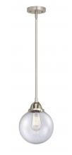  288-1S-SN-G204-8-LED - Beacon - 1 Light - 8 inch - Brushed Satin Nickel - Cord hung - Mini Pendant