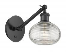 Innovations Lighting 317-1W-BK-G555-6CL - Ithaca - 1 Light - 6 inch - Matte Black - Sconce