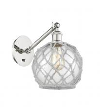 Innovations Lighting 317-1W-PN-G122-8RW-LED - Farmhouse Rope - 1 Light - 8 inch - Polished Nickel - Sconce