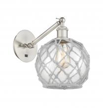 Innovations Lighting 317-1W-SN-G122-8RW-LED - Farmhouse Rope - 1 Light - 8 inch - Brushed Satin Nickel - Adjustable Sconce