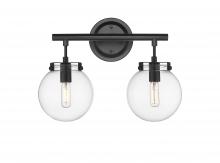 Innovations Lighting 351-2W-BK-CL-LED - Span - 2 Light - 15 inch - Matte Black - Bath Vanity Light