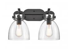 Innovations Lighting 412-2W-BK-7CL - Newton Bell - 2 Light - 17 inch - Matte Black - Bath Vanity Light