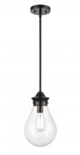 Innovations Lighting 414-1S-BK-G4142-8-LED - Genesis - 1 Light - 8 inch - Matte Black - Cord hung - Mini Pendant