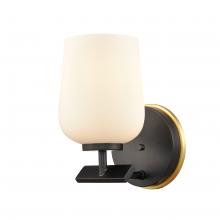 Innovations Lighting 420-1W-BSG-W-LED - Remy - 1 Light - 5 inch - Black Satin Gold - Bath Vanity Light