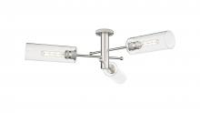 Innovations Lighting 434-3F-SN-G434-12CL - Crown Point - 3 Light - 34 inch - Satin Nickel - Flush Mount