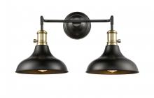 Innovations Lighting 443SW-2W-BAB-M15BK-LED - Metro - 2 Light - 23 inch - Black Antique Brass - Bath Vanity Light