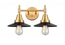 Innovations Lighting 447-2W-SG-M6-BK-LED - Railroad - 2 Light - 17 inch - Satin Gold - Bath Vanity Light