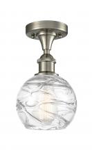 Innovations Lighting 516-1C-SN-G1213-6-LED - Athens Deco Swirl - 1 Light - 6 inch - Brushed Satin Nickel - Semi-Flush Mount