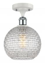 Innovations Lighting 516-1C-WPC-G122C-8CL - Athens - 1 Light - 8 inch - White Polished Chrome - Semi-Flush Mount