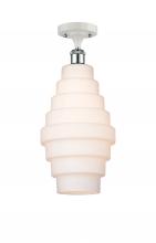 Innovations Lighting 516-1C-WPC-G671-8-LED - Cascade - 1 Light - 8 inch - White Polished Chrome - Semi-Flush Mount