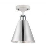 Innovations Lighting 516-1C-WPC-MBC-8-PC-LED - Berkshire - 1 Light - 8 inch - White Polished Chrome - Semi-Flush Mount