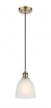 Innovations Lighting 516-1P-AB-G381-LED - Castile - 1 Light - 6 inch - Antique Brass - Cord hung - Mini Pendant