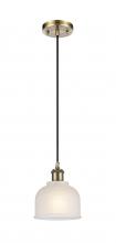 Innovations Lighting 516-1P-AB-G411-LED - Dayton - 1 Light - 6 inch - Antique Brass - Cord hung - Mini Pendant