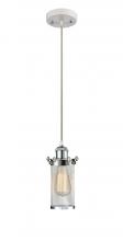 Innovations Lighting 516-1P-WPC-CE219-LED - Bleecker - 1 Light - 4 inch - White Polished Chrome - Cord hung - Mini Pendant