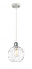 Innovations Lighting 516-1P-WPC-G1215-8-LED - Athens Water Glass - 1 Light - 8 inch - White Polished Chrome - Cord hung - Mini Pendant