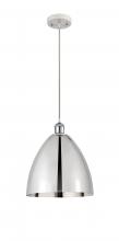 Innovations Lighting 516-1P-WPC-MBD-12-PC - Bristol - 1 Light - 12 inch - White Polished Chrome - Cord hung - Mini Pendant