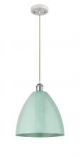 Innovations Lighting 516-1P-WPC-MBD-12-SF-LED - Plymouth - 1 Light - 12 inch - White Polished Chrome - Cord hung - Mini Pendant