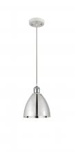 Innovations Lighting 516-1P-WPC-MBD-75-PC-LED - Bristol - 1 Light - 8 inch - White Polished Chrome - Cord hung - Mini Pendant