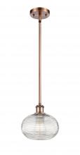 Innovations Lighting 516-1S-AC-G555-8CL - Ithaca - 1 Light - 8 inch - Antique Copper - Mini Pendant