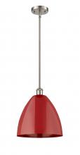 Innovations Lighting 516-1S-SN-MBD-12-RD-LED - Plymouth - 1 Light - 12 inch - Brushed Satin Nickel - Pendant