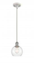  516-1S-WPC-G122-6-LED - Athens - 1 Light - 6 inch - White Polished Chrome - Mini Pendant