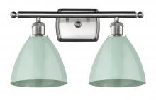 Innovations Lighting 516-2W-SN-MBD-75-SF-LED - Plymouth - 2 Light - 18 inch - Brushed Satin Nickel - Bath Vanity Light