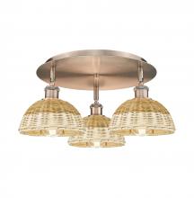 Innovations Lighting 516-3C-AC-NBD2-75-NAT - Bristol Natural II - 3 Light - 19 inch - Antique Copper - Flush Mount