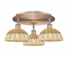 Innovations Lighting 516-3C-AC-NBD2-9-NAT - Bristol Natural II - 3 Light - 21 inch - Antique Copper - Flush Mount