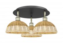 Innovations Lighting 516-3C-BAB-NBD2-9-NAT - Bristol Natural II - 3 Light - 21 inch - Black Antique Brass - Flush Mount