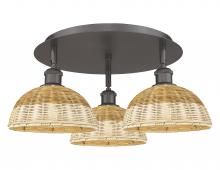 Innovations Lighting 516-3C-OB-NBD2-9-NAT - Bristol Natural II - 3 Light - 21 inch - Oil Rubbed Bronze - Flush Mount
